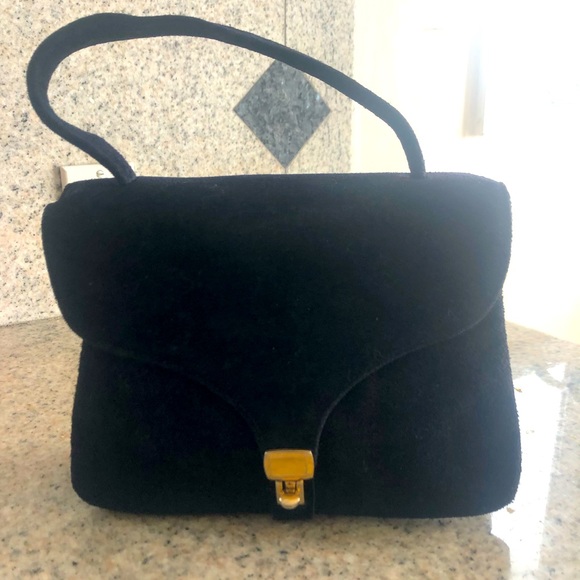 VINTAGE LUCA LUCA Blue Suede Purse - Picture 2 of 10